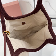 Colestore Miu Miu Ivy raffia-effect woven tote bag Chalk Cocoa/Chalk White 35 x 40 cm - 6
