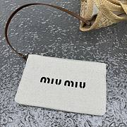 Colestore Miu Miu Ivy raffia-effect and linen bag Natural 34x40x60cm - 5