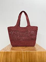 Colestore YSL ICARE medium in raffia ROUGE CABERNET 31–46 x 28 x 5–15 cm - 6