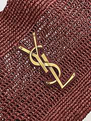 Colestore YSL ICARE medium in raffia ROUGE CABERNET 31–46 x 28 x 5–15 cm - 3