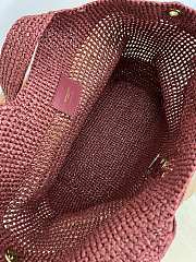 Colestore YSL ICARE medium in raffia ROUGE CABERNET 31–46 x 28 x 5–15 cm - 2