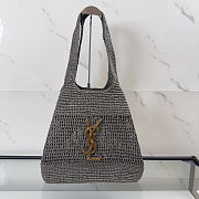 Colestore YSL ICARE medium in raffia Dark Grey 31–46 x 28 x 5–15 cm - 6