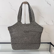 Colestore YSL ICARE medium in raffia Dark Grey 31–46 x 28 x 5–15 cm - 5