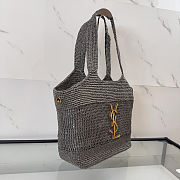 Colestore YSL ICARE medium in raffia Dark Grey 31–46 x 28 x 5–15 cm - 4