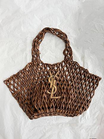 Colestore YSL ICARE medium in wood beads LIGHT WOOD AND BRICK 31–46 x 28 x 16 cm