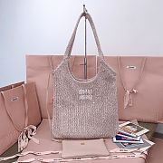 Colestore Miu Miu Ivy Sequin Mesh bag Powder Pink 40x35cm  - 1