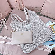 Colestore Miu Miu Ivy Sequin Mesh bag Powder Pink 40x35cm  - 3