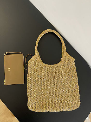 Colestore Miu Miu Ivy Sequin Mesh bag Tundra 40x35cm 