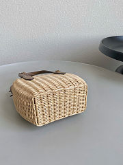 Colestore Miu Miu Wicker And Leather Handbag In Tan/caramel 15x20x8.5cm - 6