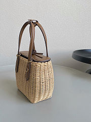 Colestore Miu Miu Wicker And Leather Handbag In Tan/caramel 15x20x8.5cm - 4