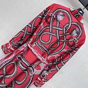 Colestore Hermes Rope Print Silk Belted Dress Pink - 6
