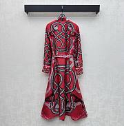 Colestore Hermes Rope Print Silk Belted Dress Pink - 3