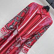 Colestore Hermes Rope Print Silk Belted Dress Pink - 2