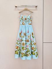 Colestore Cara Cara  Alba Floral Cotton Midi-Dress Lockwood Flora Sky - 1