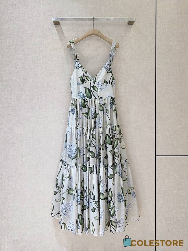 Colestore Oscar De La Renta floral-print V-neck Midi Dress - 1