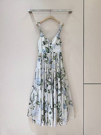Colestore Oscar De La Renta floral-print V-neck Midi Dress