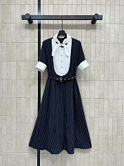 Colestore Dior Mid-Length Plastron Shirtdress Black Cotton Poplin - 1