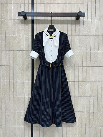 Colestore Dior Mid-Length Plastron Shirtdress Black Cotton Poplin