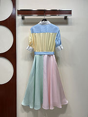 Colestore  Dior Dioriviera Mid-Length Belted Shirtdress Multicolor D-Stripes Silk Twill - 6