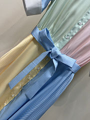Colestore  Dior Dioriviera Mid-Length Belted Shirtdress Multicolor D-Stripes Silk Twill - 2