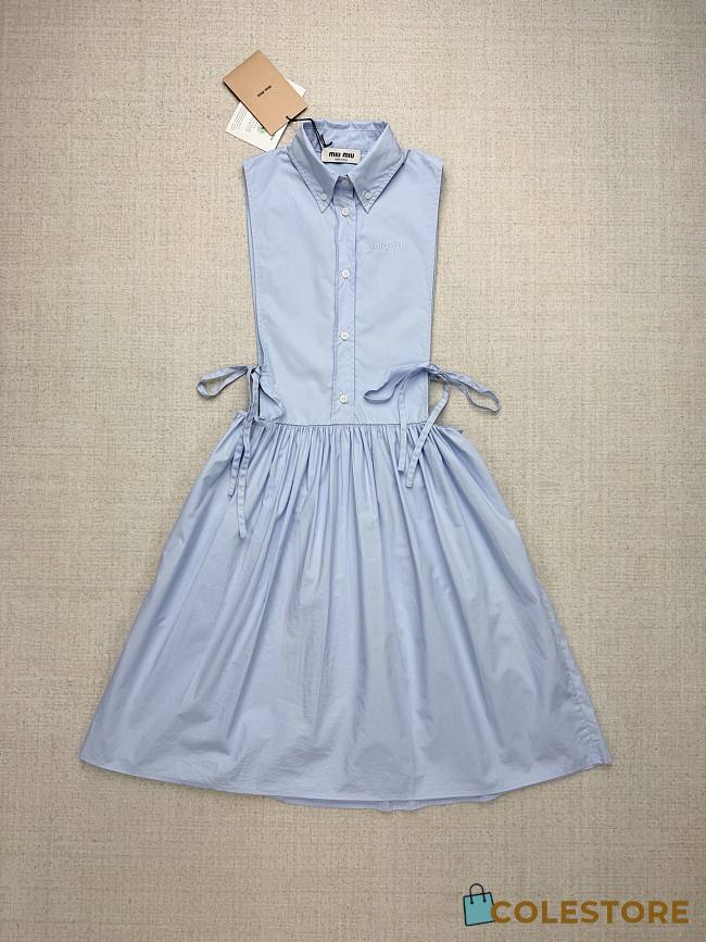 Colestore Miu Miu Poplin side tie dress Sapphire Blue - 1