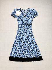 Colestore Miu Miu Crêpe De Chine Dress Ivory/Light Blue - 1