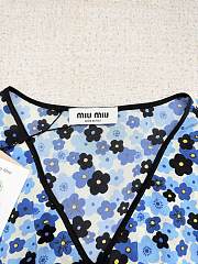 Colestore Miu Miu Crêpe De Chine Dress Ivory/Light Blue - 2