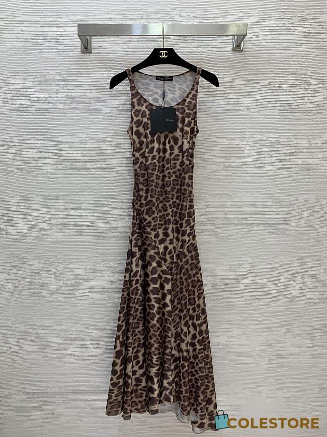 Colestore  Dolce & Gabbana Leopard-print calf-length cady dress in Animal Print - 1