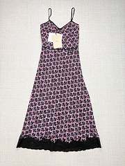 Colestore  Miu Miu Pink/black Crêpe De Chine Dress - 1