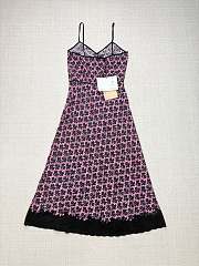Colestore  Miu Miu Pink/black Crêpe De Chine Dress - 4