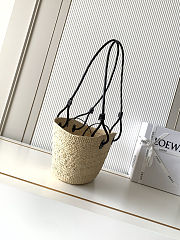 Colestore Loewe Small Anagram basket bag in iraca palm and calfskin Natural/Black 34 x16.5 x13 cm - 6