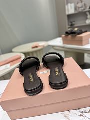 Colestore Miu Miu Matelassé nappa leather slides Briarwood - 6