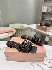 Colestore Miu Miu Matelassé nappa leather slides Briarwood - 5