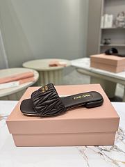 Colestore Miu Miu Matelassé nappa leather slides Briarwood - 4