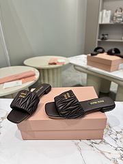Colestore Miu Miu Matelassé nappa leather slides Briarwood - 3