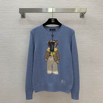 Colestore  Ralph Lauren Polo Bear cotton sweater in light blue