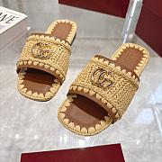 Colestore  Gucci Double G Slide Sandals in Raffia Crochet - 5