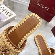 Colestore  Gucci Double G Slide Sandals in Raffia Crochet - 4
