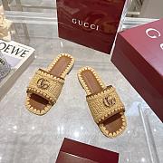 Colestore  Gucci Double G Slide Sandals in Raffia Crochet - 3