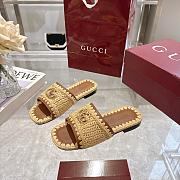 Colestore  Gucci Double G Slide Sandals in Raffia Crochet - 2
