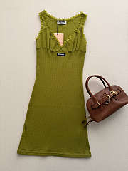 Colestore Miu Miu Garment-dyed cotton mini dress Olive Green - 5
