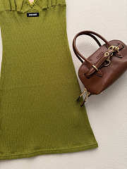 Colestore Miu Miu Garment-dyed cotton mini dress Olive Green - 4