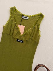 Colestore Miu Miu Garment-dyed cotton mini dress Olive Green - 3