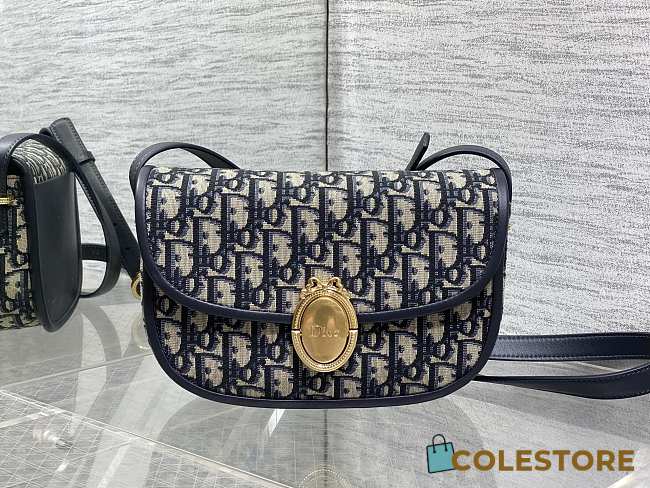 Colestore Dior Medium Dior Médaillon Flap Bag Blue Dior Oblique Jacquard 23 x 16 x 6.5 cm - 1