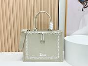 Colestore Dior Medium Dior Book Tote with Strap Beige Embroidery and White Woven Grosgrain Ribbon (36 x 27.5 x 16.5 cm) - 1