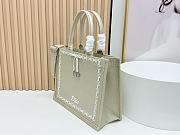 Colestore Dior Medium Dior Book Tote with Strap Beige Embroidery and White Woven Grosgrain Ribbon (36 x 27.5 x 16.5 cm) - 5