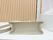 Colestore Dior Medium Dior Book Tote with Strap Beige Embroidery and White Woven Grosgrain Ribbon (36 x 27.5 x 16.5 cm) - 4