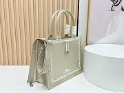 Colestore Dior Medium Dior Book Tote with Strap Beige Embroidery and White Woven Grosgrain Ribbon (36 x 27.5 x 16.5 cm) - 3