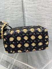 Colestore Dior Medium Lady Dior Bag in Natural Rattan & Black Matte Calfskin Cannage 24cm - 6