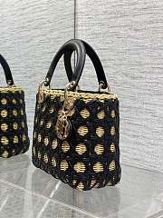 Colestore Dior Medium Lady Dior Bag in Natural Rattan & Black Matte Calfskin Cannage 24cm - 5